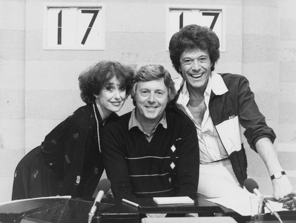 Una Stubbs, Michael Aspell, and Lionel Blair on Give Us A Clue in 1984