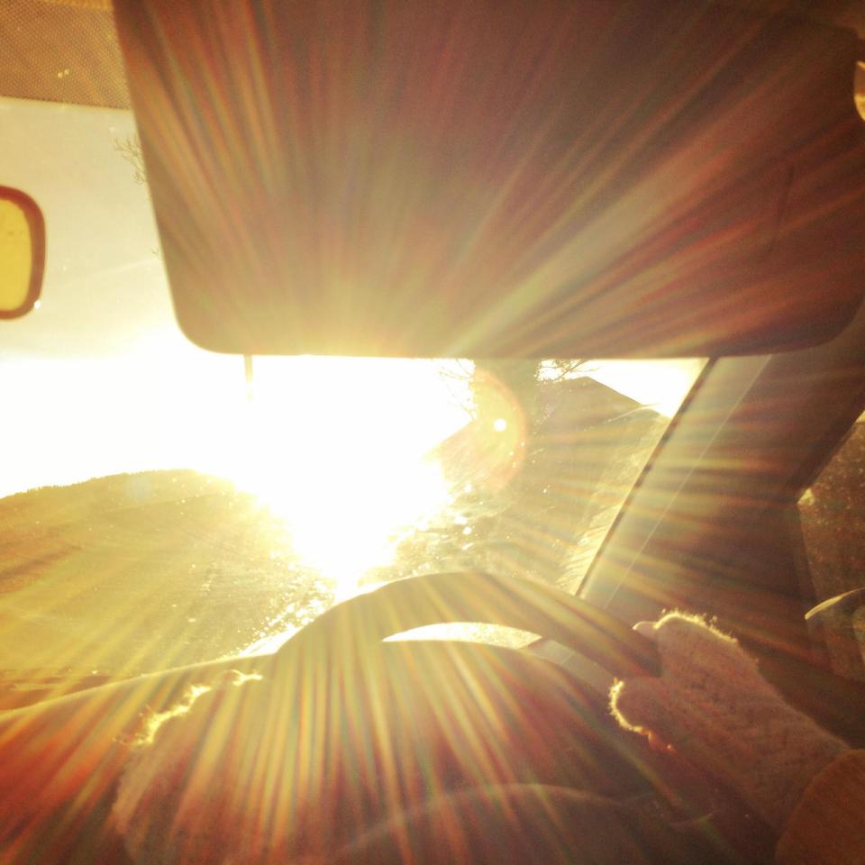 Driving in a low setting sun can cause a number of concerns for drivers, and can result in a £1,000 fine if drivers aren't in control of their cars