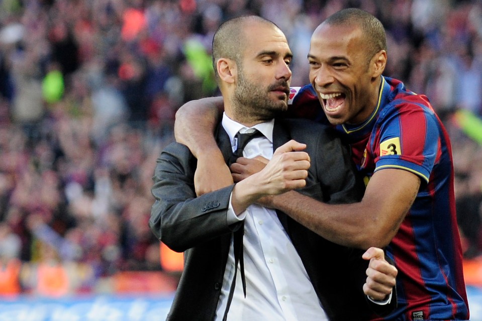 Thierry Henry won an historic treble under Pep Guardiola at Barcelona