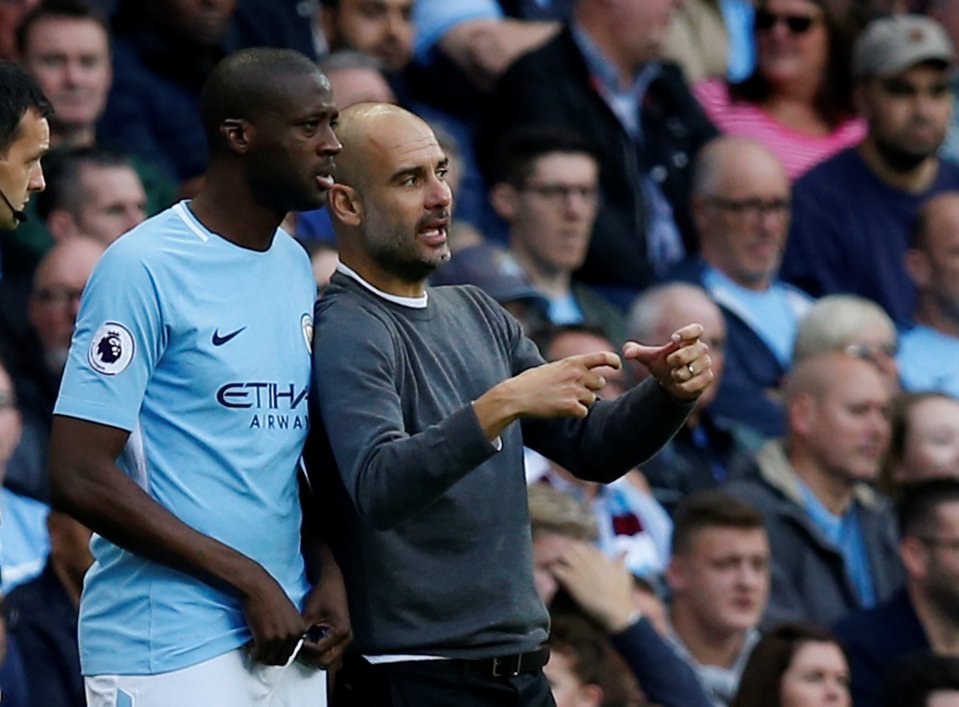 Yaya Toure was reunited with the manager at Man City