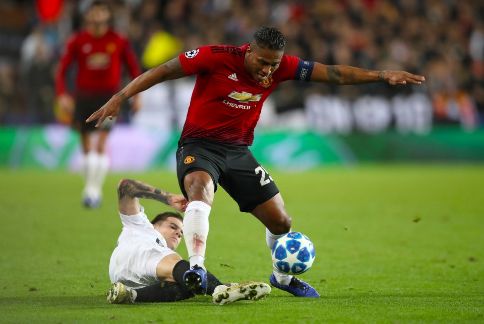 Antonio Valencia moved to right-back as United captain