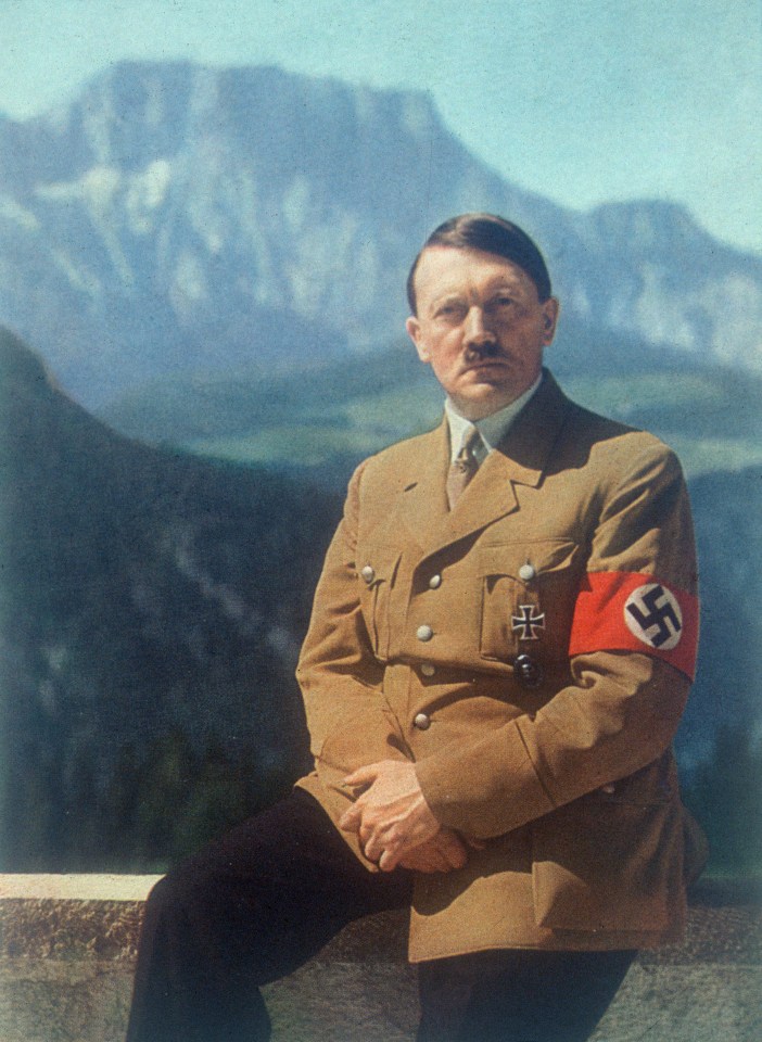 Adolf Hitler wearing a swastika armband