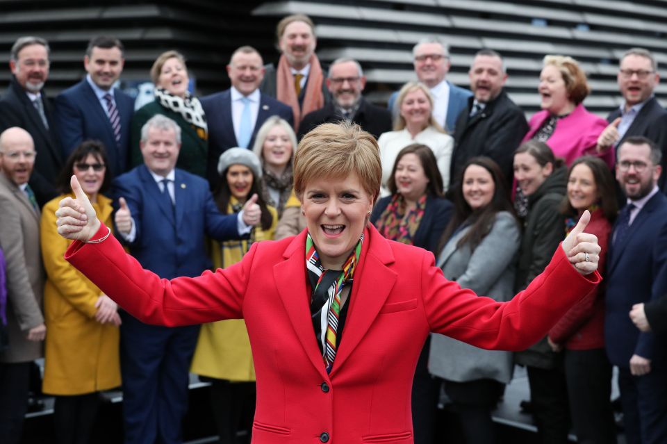 Enter into the whirlpool and you will find Satan and his infernal demons – all wearing kilts and waving SNP flags - pictured Nicola Sturgeon