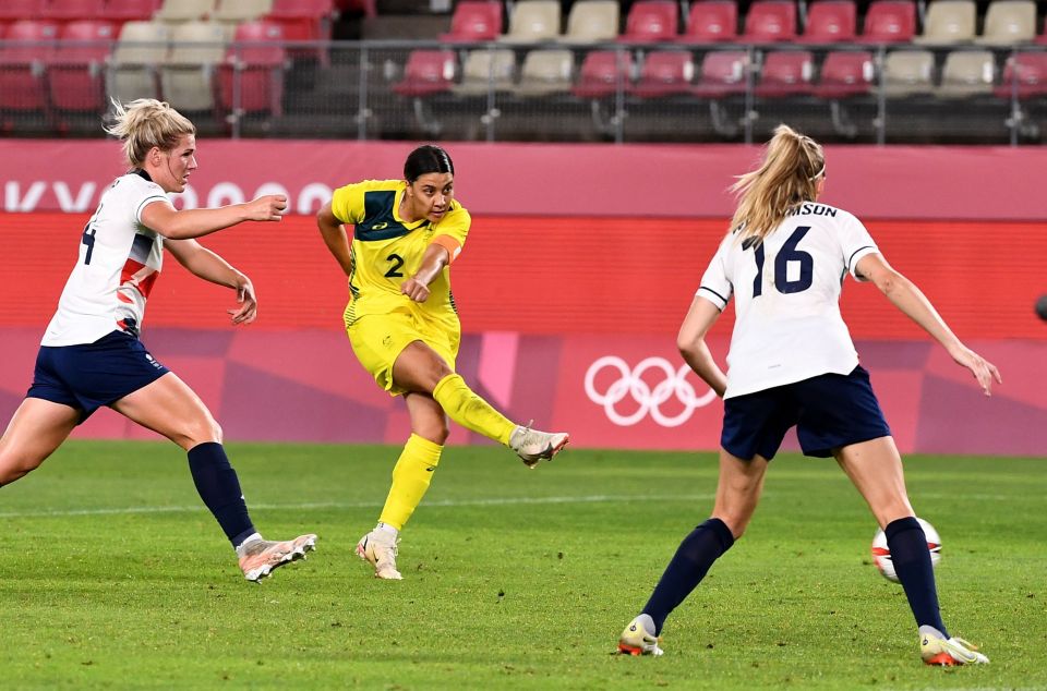 Sam Kerr is on course to surpass Tim Cahill as Australia's all-time top scorer in international football