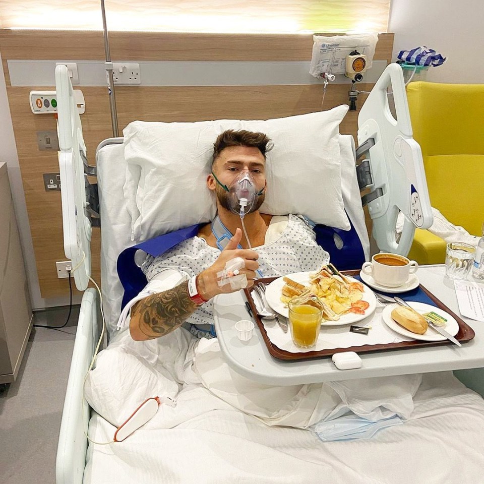 Jake in hospital after the ordeal