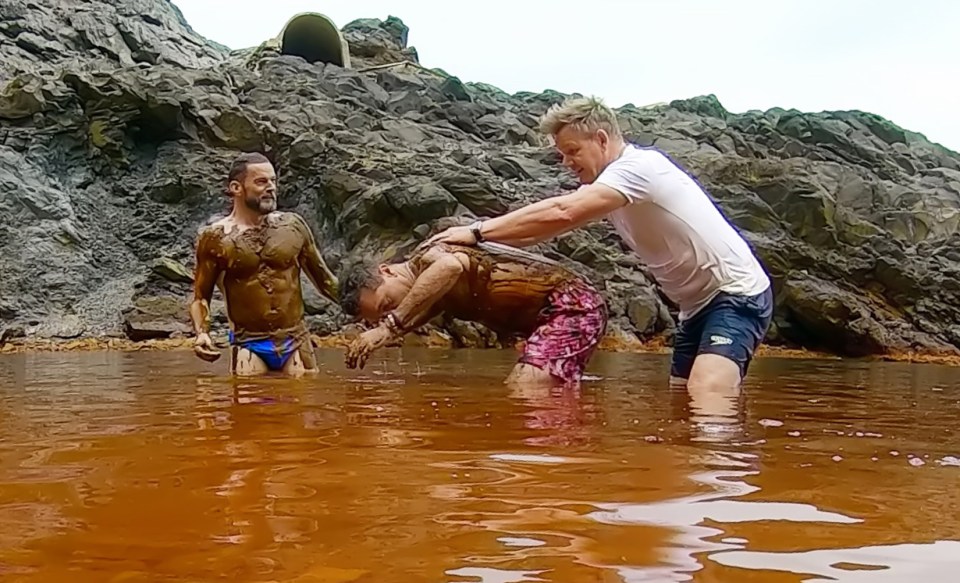 In one episode fans watched as Gordon covered Gino in mud