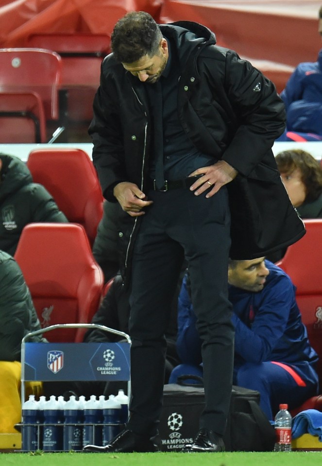 Atletico Madrid boss Diego Simeone looked like he knew the writing was on the wall very early on