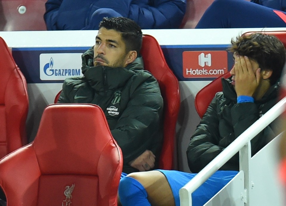 Suarez was subbed off to complete a night to forget for the Uruguayan