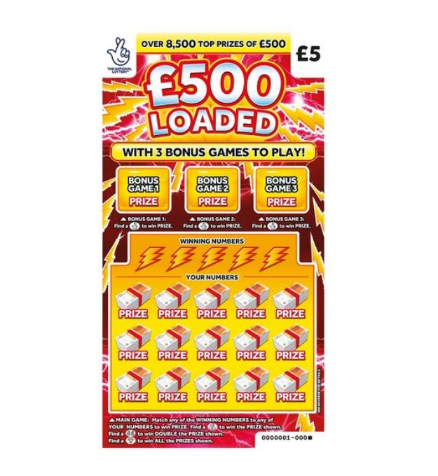 The £500 Loaded National Lottery scratchcard has the best odds of scooping a win