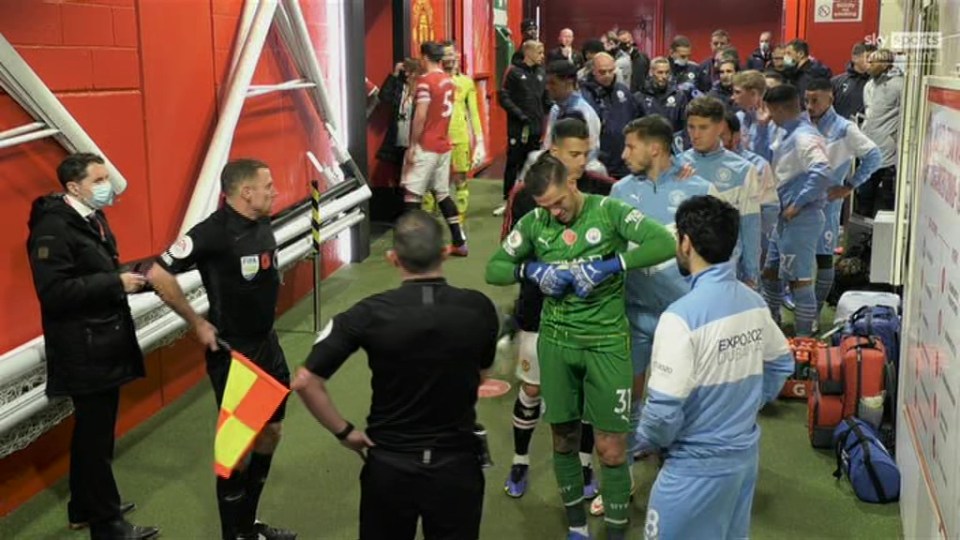 Diogo Dalot headed over to say hello to some of his fellow Portuguese stars in the Old Trafford tunnel