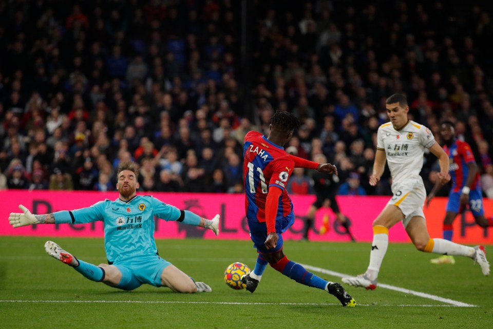 Wilfried Zaha opens the scoring for Crystal Palace