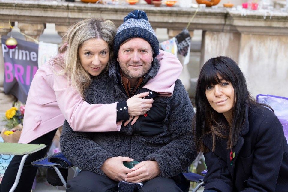 Claudia Winkleman and Victoria Coren Mitchell visited a frail Richard Ratcliffe on day 16 of his hunger strike