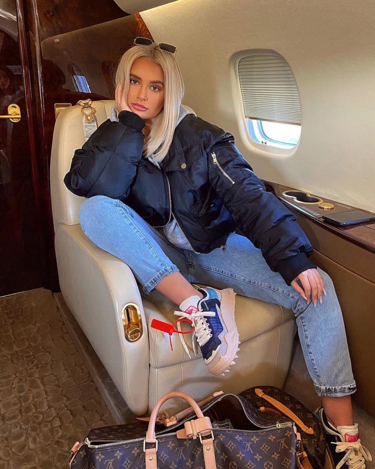 Molly has shared photos posing in a private jet