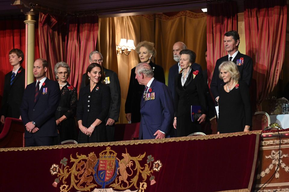 Prince Charles attended the Festival of Remembrance at the Royal Albert Hall with Princess Anne, Kate Middleton and Prince William last night