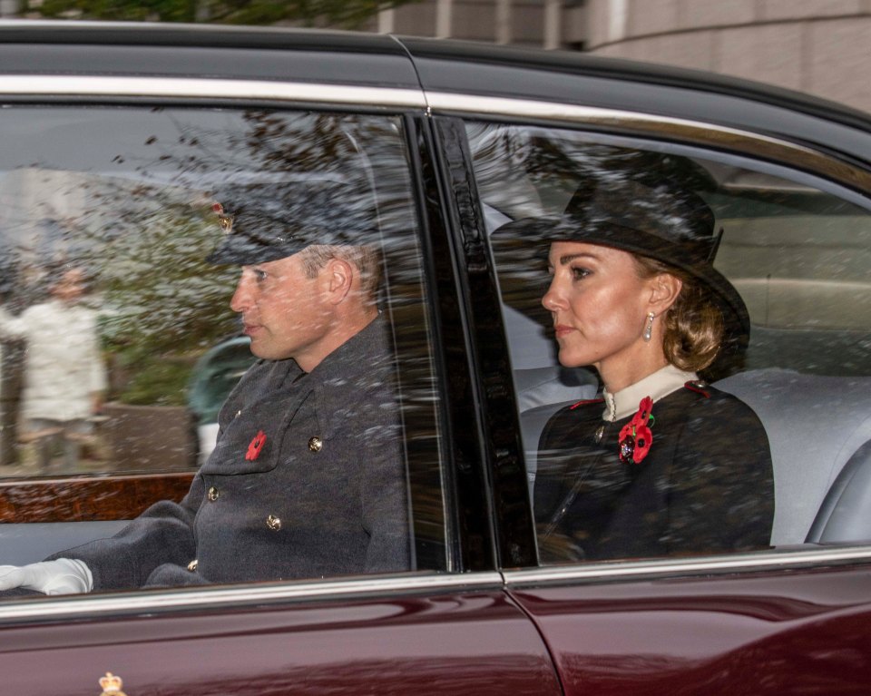 Kate and William are driven to Whitehall today