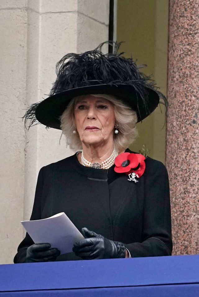 She was joined by the Duchess of Cornwall on the royal balcony