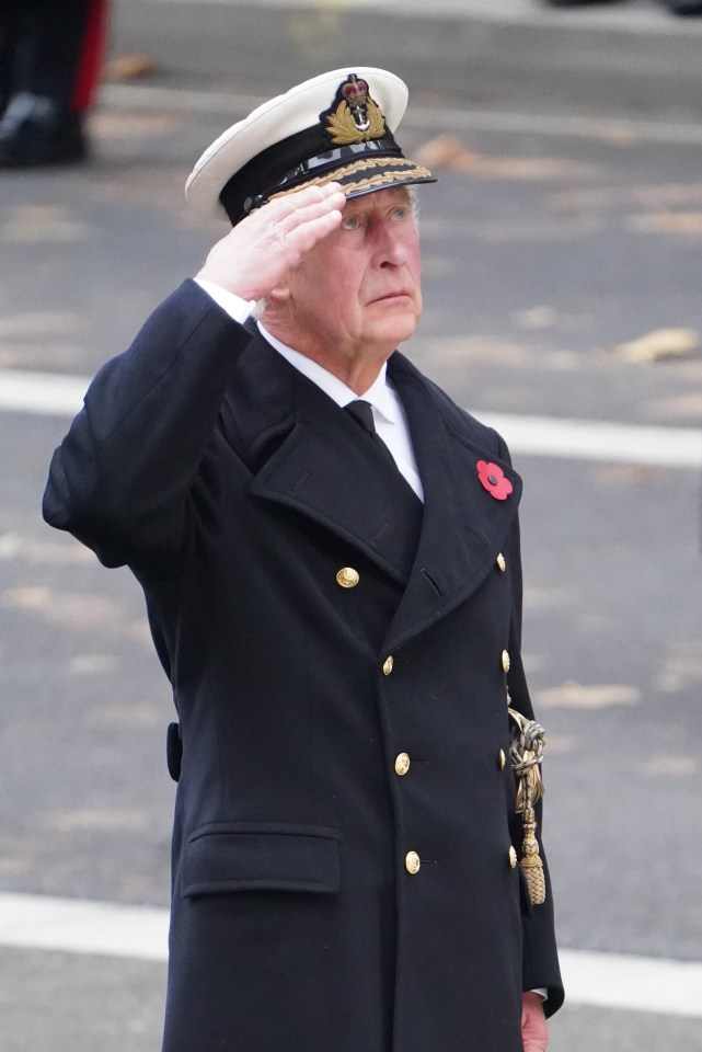 Prince Charles laid a wreath in place of his mother