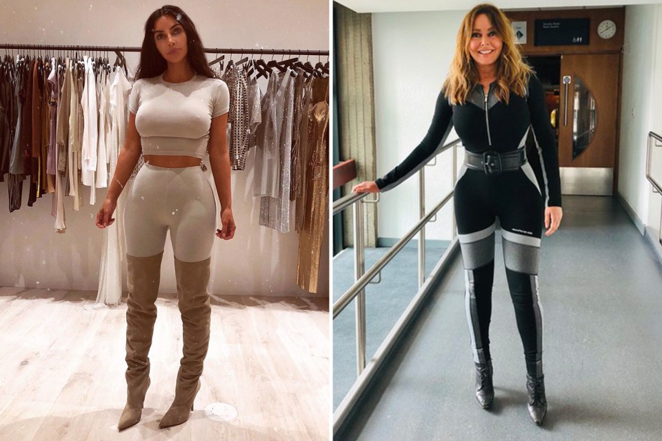 Kim Kardashian and Carol Vorderman have the same curvy figure