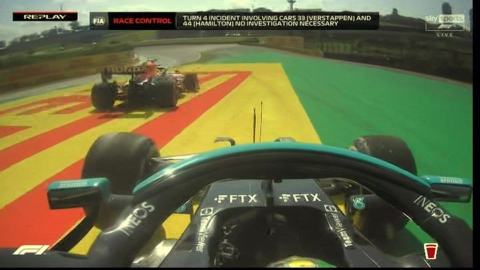 Lewis Hamilton and Max Verstappen almost collided during the Brazilian Grand Prix