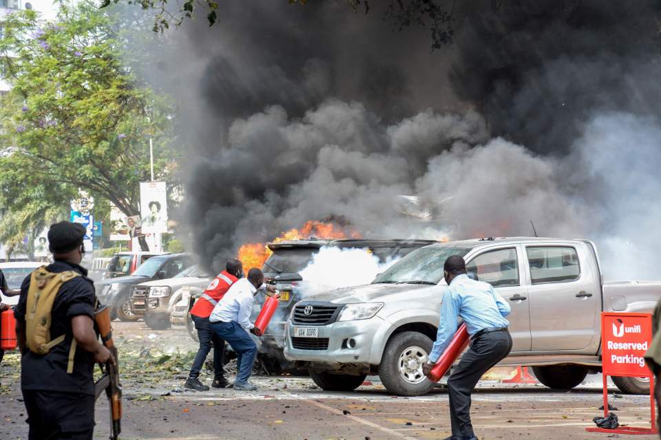 Three people have been killed in a double suicide bombing in Kampala, Uganda