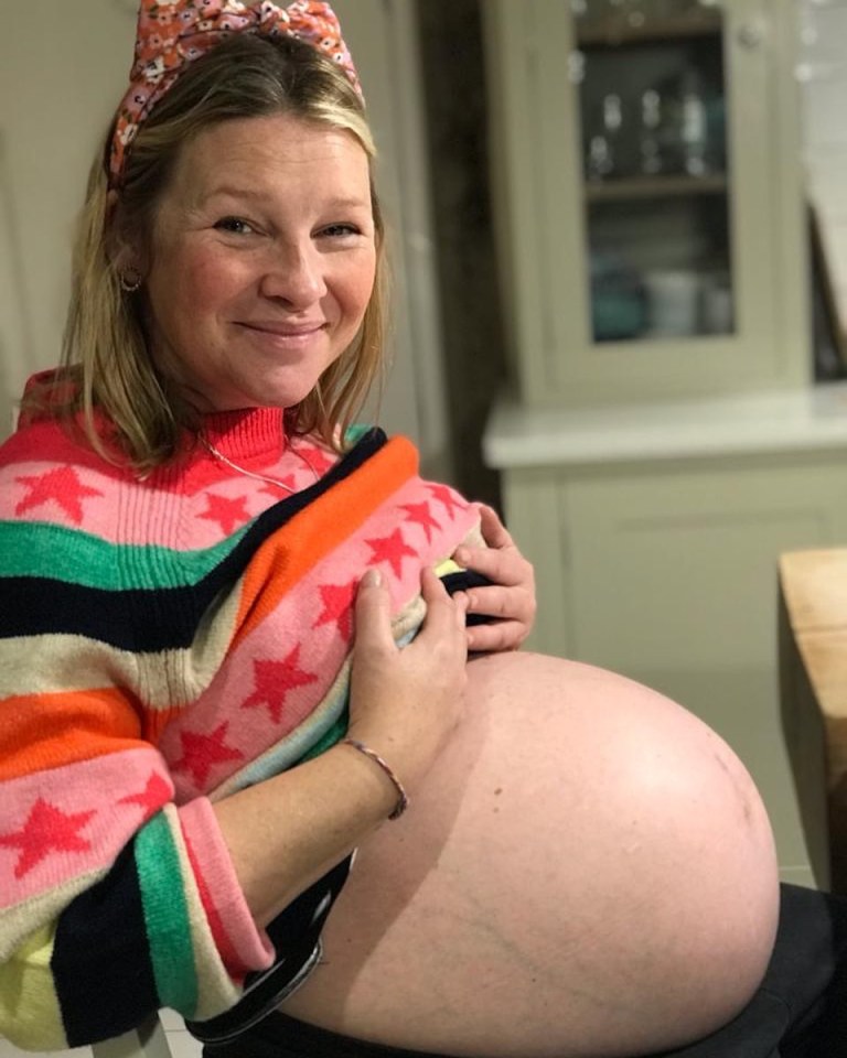 Joanna Page has posted a picture of her baby bump saying: 'Not long now'