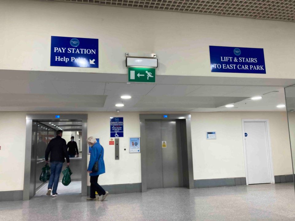 Shoppers are unable to exit the lift and gain entry onto the Level 4 carpark