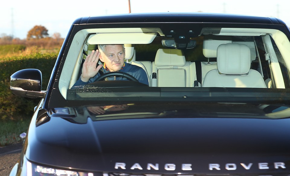 Ole Gunnar Solskjaer arrives at Carrington this morning before being relieved of his duties