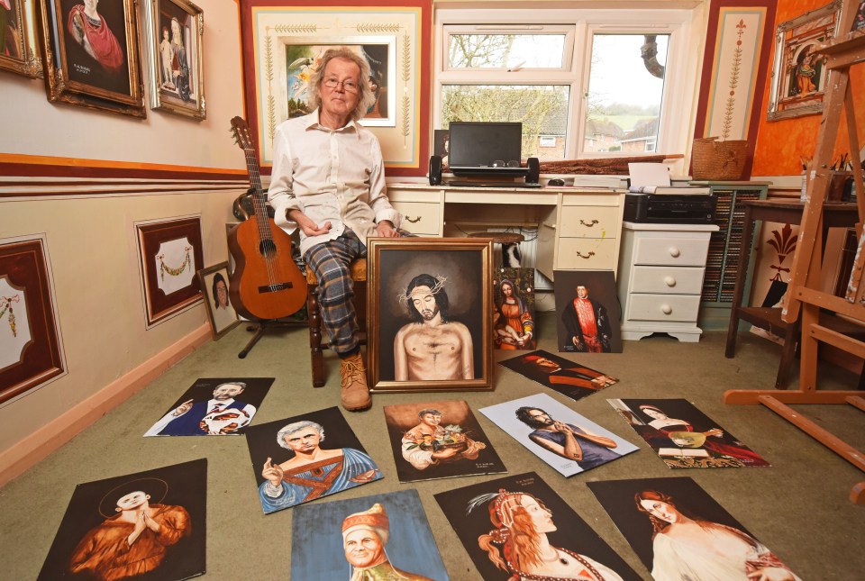 The 74-year-old has turned to portraits after running out of room on his walls