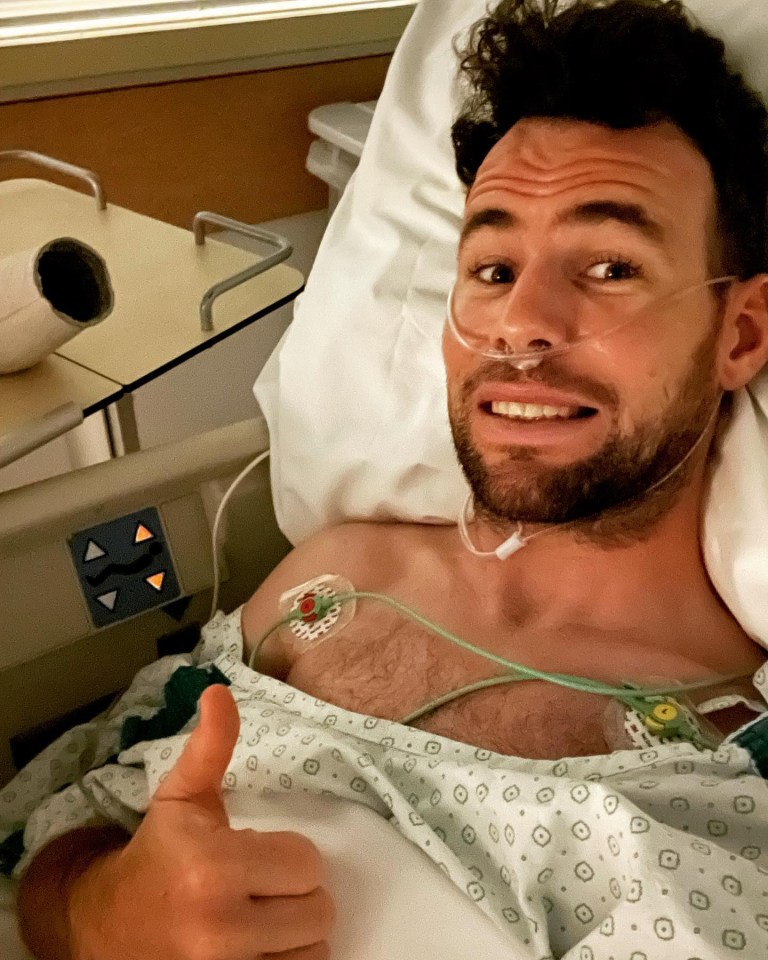 Mark Cavendish suffered a collapsed lung and two broken ribs after his crash in Belgium