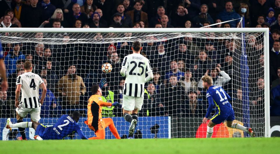 Werner came off the bench to score a fourth goal with the final kick of the game