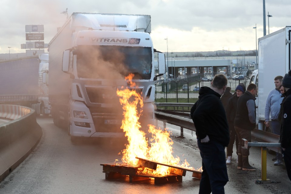 Skippers also blocked lorries’ access to the Channel Tunnel