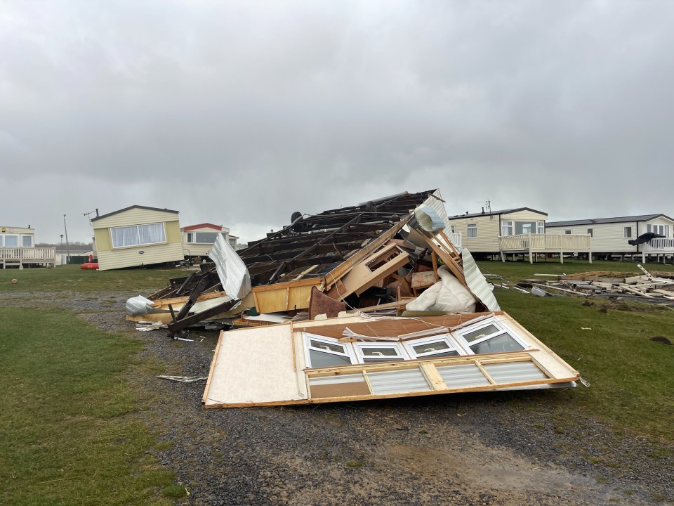 Crimden Dene Caravan Park in Hartlepool, County Durham, was evacuated in the wind