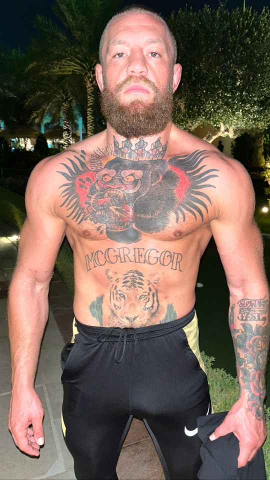 Conor McGregor showed off his incredible physique