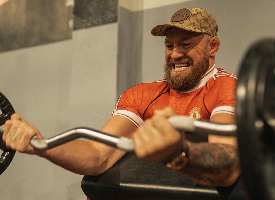 Conor McGregor has focussed on 'strength training' while recovering from his horror leg break