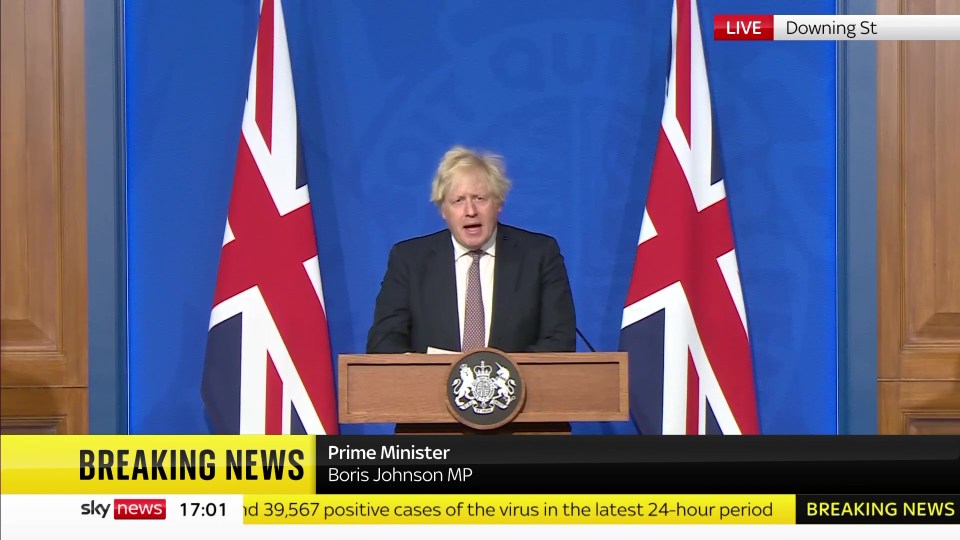 Boris Johnson announced the new measures this evening