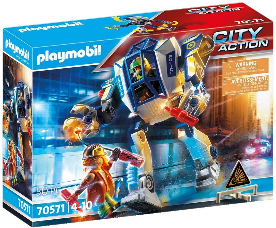 Kids can have fun assembling this robo cop which has movable legs, arms and hips