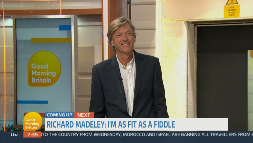 Richard returned to Good Morning Britain today