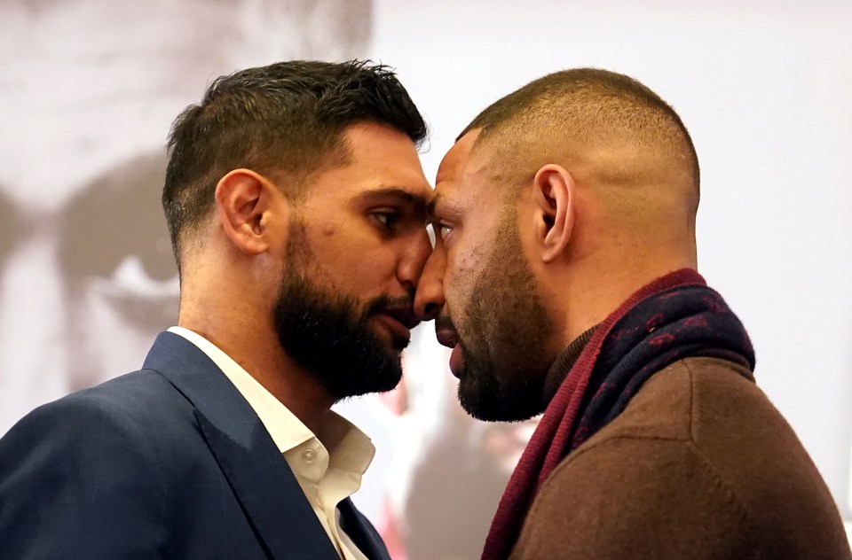 Amir Khan and Kell Brook came face-to-face today after their fight was finally confirmed