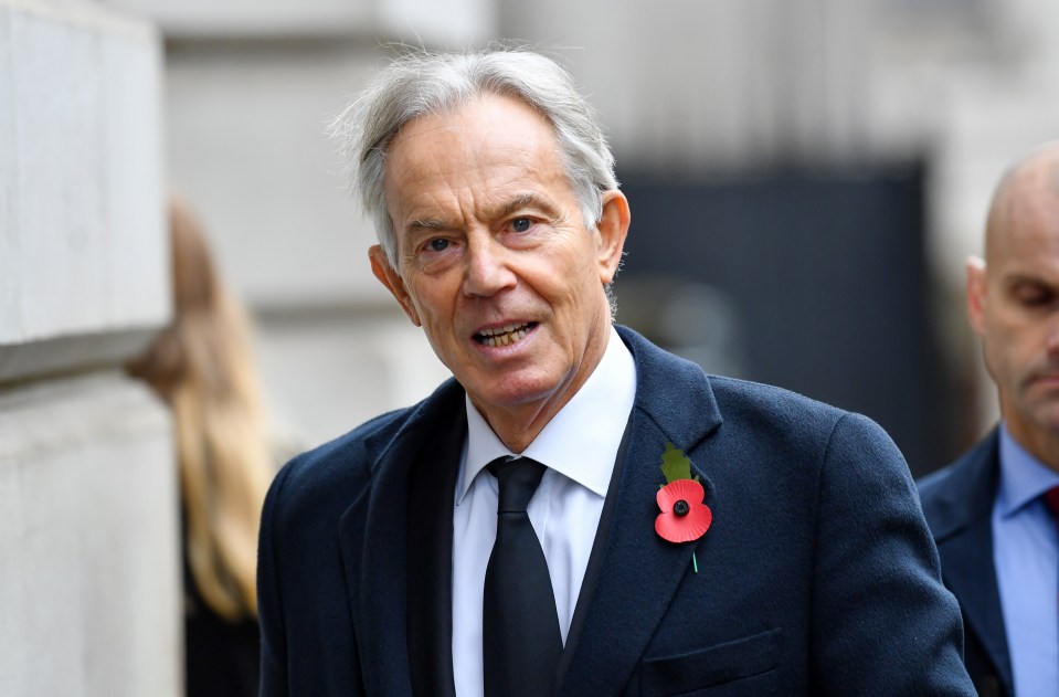 Former PM Tony Blair arrives at the Cenotaph