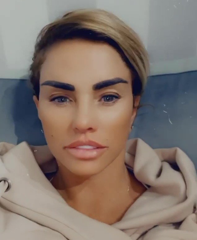 Katie Price showed off the results of her recent facelift