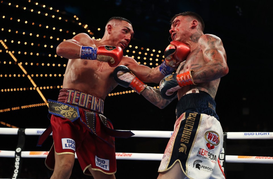 Both men hit the deck in New York in what was a thrilling 12-round war for the WBA, WBO, IBF and Ring belts