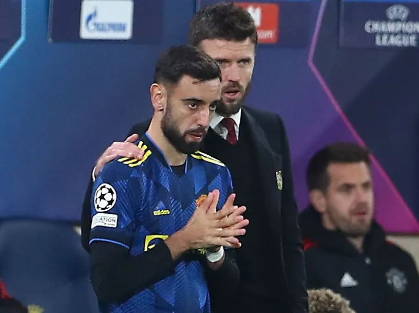 Carrick started Bruno Fernandes on the bench with Donny van de Beek given the nod, but the interim boss did introduce Fernandes after 66 minutes