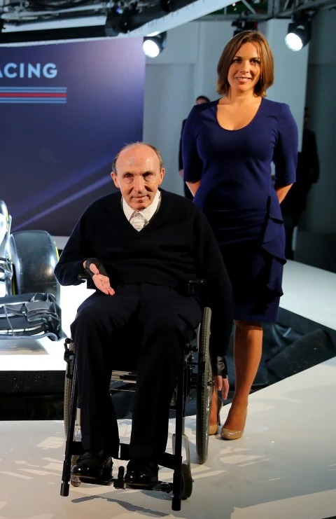 Sir Frank Williams and his daughter Claire Williams in 2014