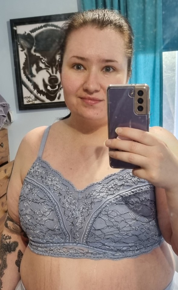 Now the 28-year-old can wear bras that fit her new size E cups