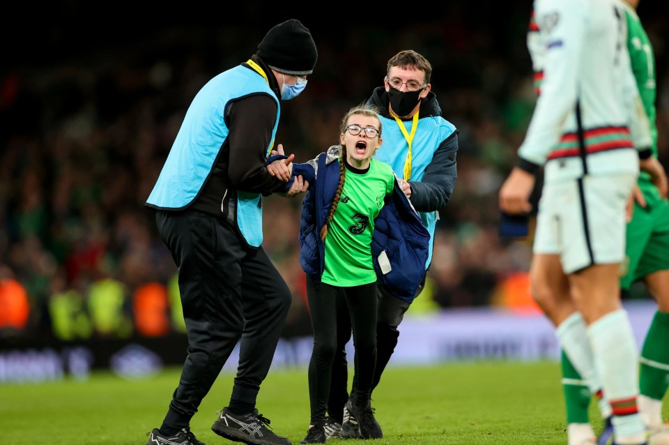 This young fan was determined to meet her hero once the 0-0 draw was over