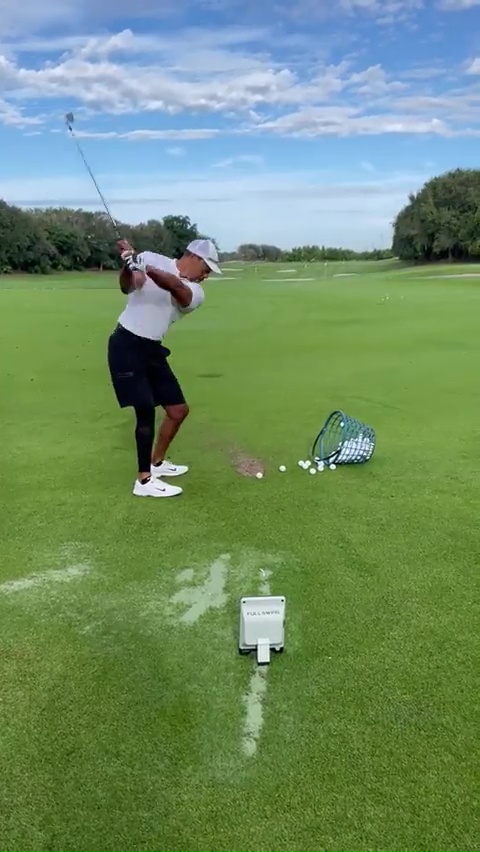 Tiger Woods posted a video of himself hitting a golf ball to Twitter