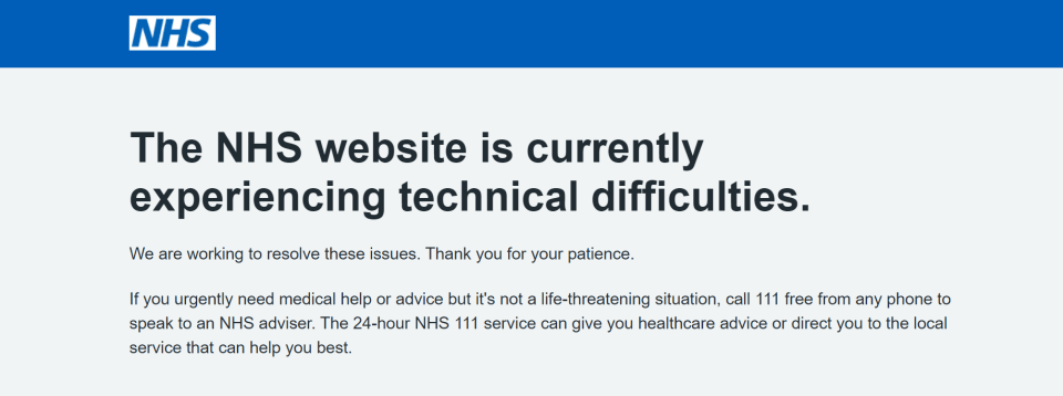 Those trying to book the jab have been hit with an error message