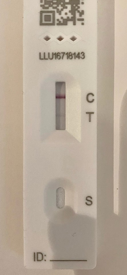 A faint positive lateral flow test result