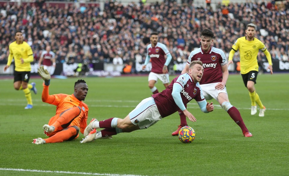 He had earlier brought Jarrod Bowen down for the first-half penalty