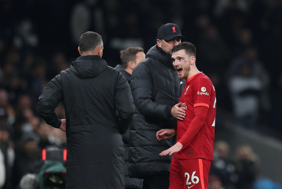 Andy Robertson fumed at the officials following his dismissal